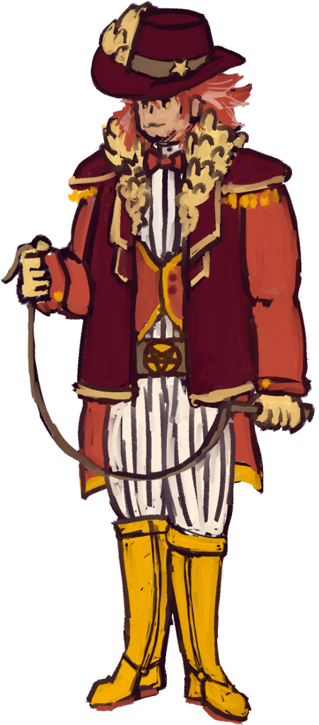 “Performer”-themed character design for a tabletop game.